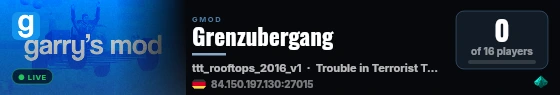 Grenzubergang live status badge