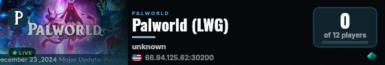 Palworld (LWG) live status badge