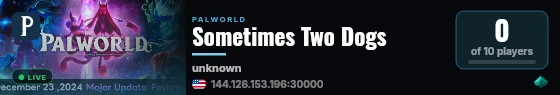 Sometimes Two Dogs live status badge