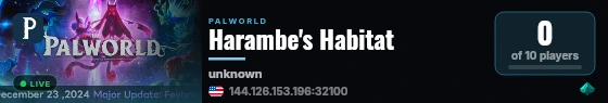 Harambe's Habitat live status badge