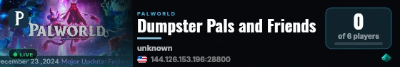 Dumpster Pals and Friends live status badge
