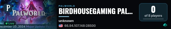 BIRDHOUSEGAMING PALWORLD live status badge