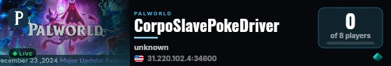 CorpoSlavePokeDriver live status badge