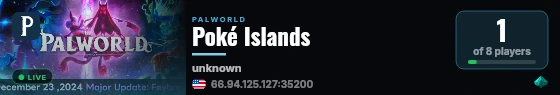 Poké Islands live status badge