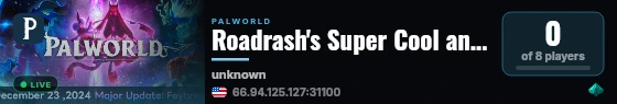 Roadrash's Super Cool and Totally Awesome Server live status badge