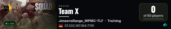 Team X live status badge