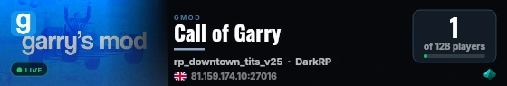 Call of Garry live status badge