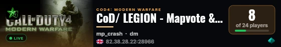 CoD/ LEGION - Mapvote & Mode #2 live status badge