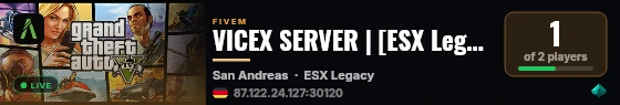 VICEX SERVER | [ESX Legacy] live status badge