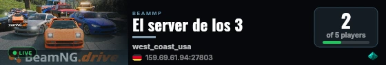 El server de los 3 live status badge