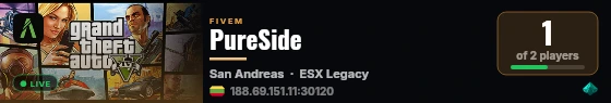 PureSide live status badge