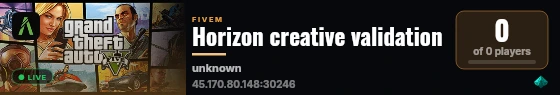 Horizon creative validation live status badge
