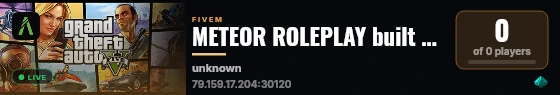 METEOR ROLEPLAY built with FiveM Basic Server! live status badge