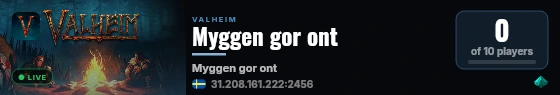 Myggen gor ont live status badge