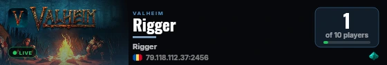 Rigger live status badge