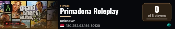 Primadona Roleplay live status badge