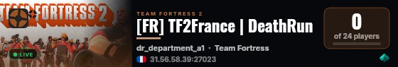 [FR] TF2France | DeathRun live status badge