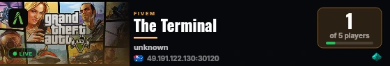 The Terminal live status badge
