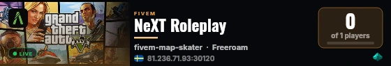NeXT Roleplay live status badge