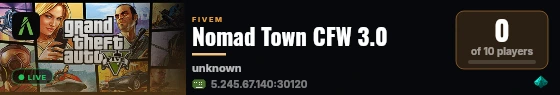 Nomad Town CFW 3.0 live status badge
