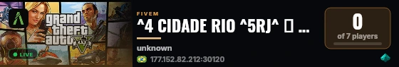 ^4 CIDADE RIO ^5RJ^ ↭ ^4#FACs & ORGs LIVRES^6↭😈 live status badge