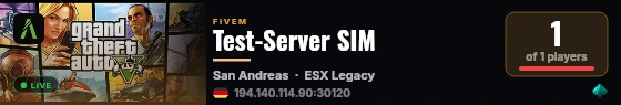 Test-Server SIM live status badge