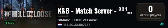 K&B - Match Server - ³³¹ XIII live status badge