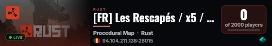 [FR] Les Rescapés / x5 / Debutants bienvenus live status badge