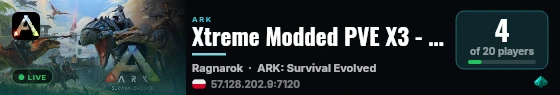 Xtreme Modded PVE X3 - (v358.24) live status badge