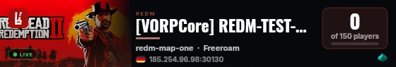 [VORPCore] REDM-TEST-BELLA live status badge