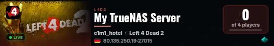 My TrueNAS Server live status badge
