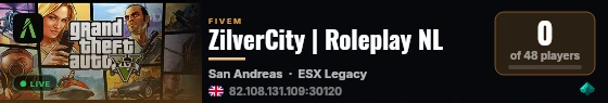 ZilverCity | Roleplay NL live status badge