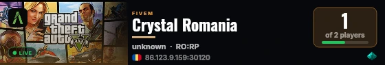 Crystal Romania live status badge
