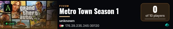 Metro Town Season 1 live status badge