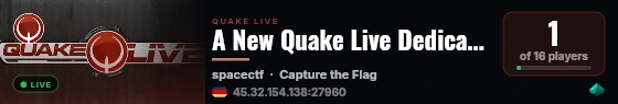 A New Quake Live Dedicated Server live status badge