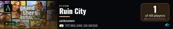 Ruin City live status badge