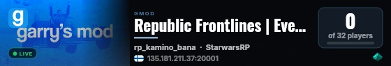 Republic Frontlines | Eventserver live status badge