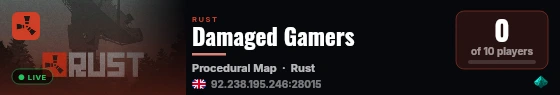 Damaged Gamers live status badge