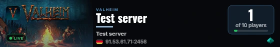 Test server live status badge