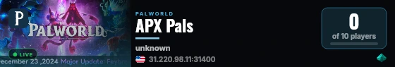 APX Pals live status badge