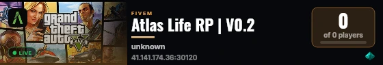 Atlas Life RP | V0.2 live status badge