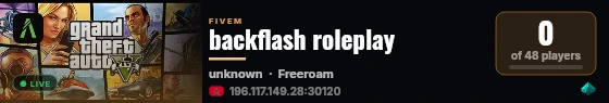backflash roleplay live status badge