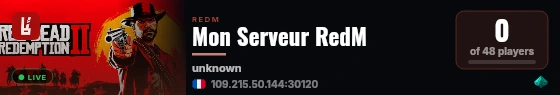 Mon Serveur RedM live status badge