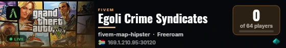 Egoli Crime Syndicates live status badge