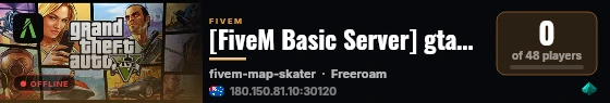 [FiveM Basic Server] gta5fw live status badge