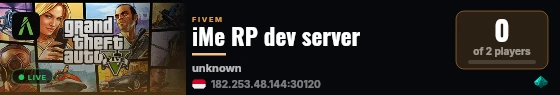 iMe RP dev server live status badge