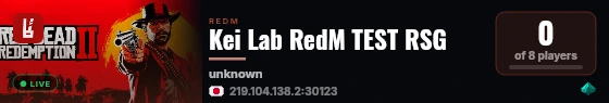 Kei Lab RedM TEST RSG live status badge