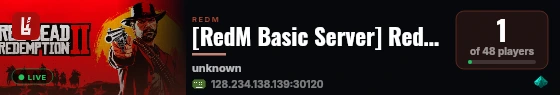 [RedM Basic Server] RedM Test live status badge