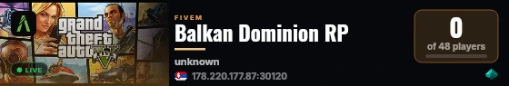 Balkan Dominion RP live status badge