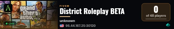 District Roleplay BETA live status badge